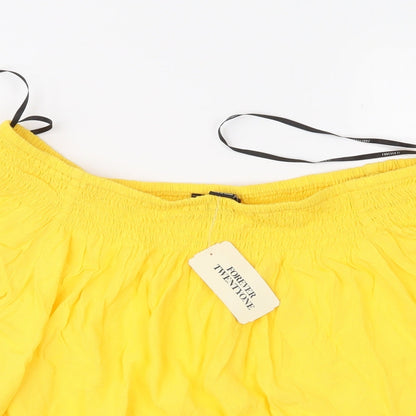 FOREVER 21 Womens Yellow   Basic Blouse Size M