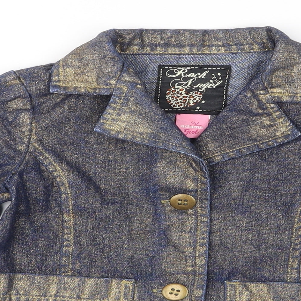 Adams Girls Blue  Denim Jacket  Size 4 Years