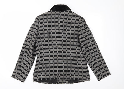 Active Womens Grey Geometric  Jacket Coat Size 10