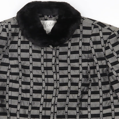 Active Womens Grey Geometric  Jacket Coat Size 10