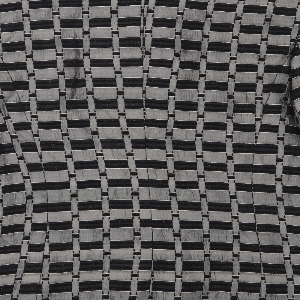 Active Womens Grey Geometric  Jacket Coat Size 10