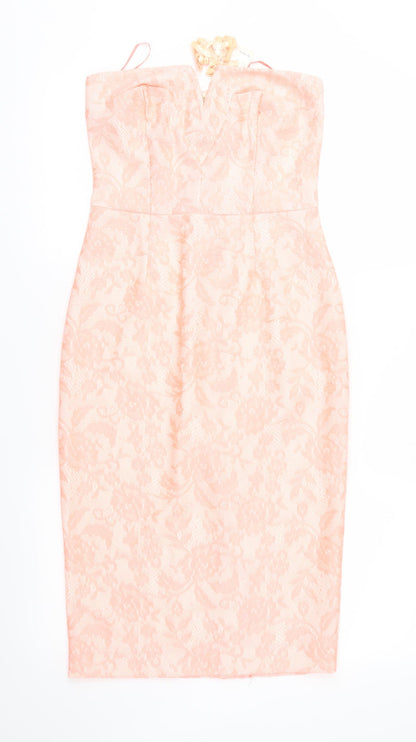 River Island Womens Orange Floral  Sheath  Size 10
