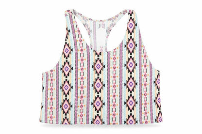 Divided Womens Multicoloured Geometric  Cropped Tank Size S