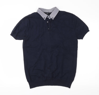 F&F Mens Blue  Knit Pullover Jumper Size S