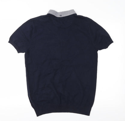 F&F Mens Blue  Knit Pullover Jumper Size S