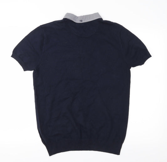 F&F Mens Blue  Knit Pullover Jumper Size S