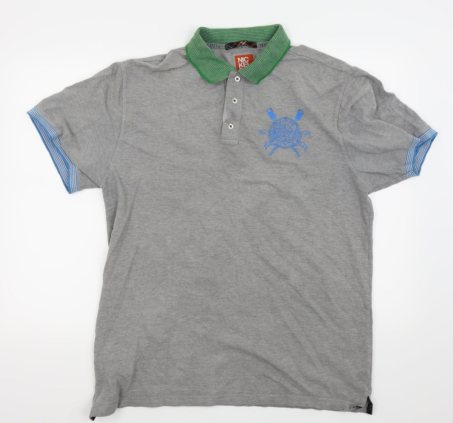 Nickelson Mens Grey    Polo Size L