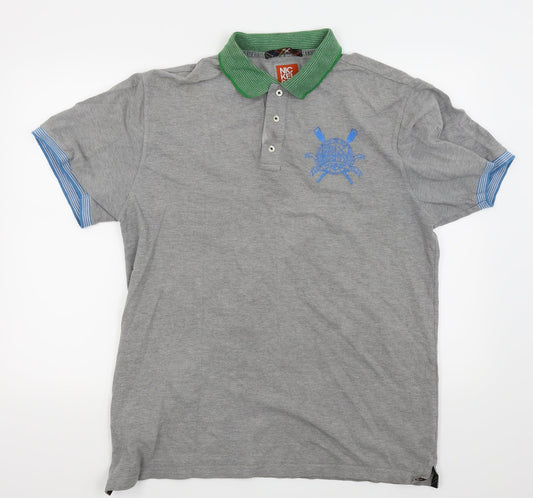 Nickelson Mens Grey    Polo Size L