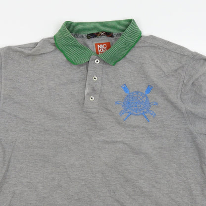 Nickelson Mens Grey    Polo Size L