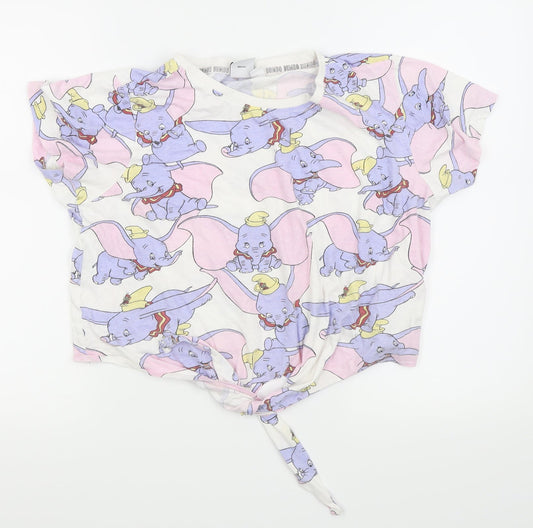 Primark Womens White   Cropped T-Shirt Size 10  - Disney