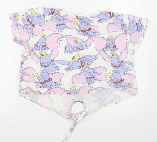 Primark Womens White   Cropped T-Shirt Size 10  - Disney
