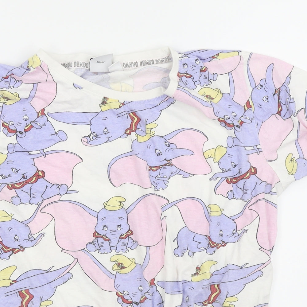 Primark Womens White   Cropped T-Shirt Size 10  - Disney