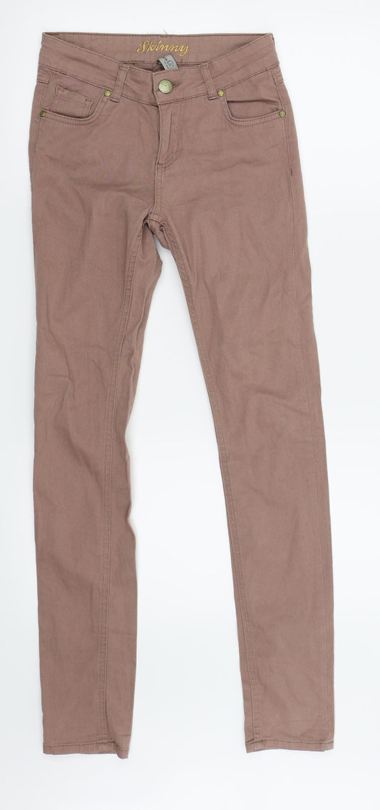 Womens UK Size 6 Denim and co Regular Fit Skinny Pink Jeans