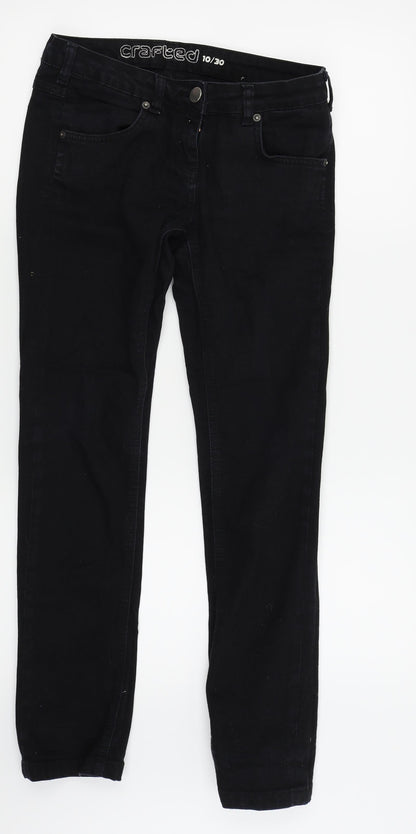 Womens UK Size 10 Crafted Regular Fit Skinny Black Jeans