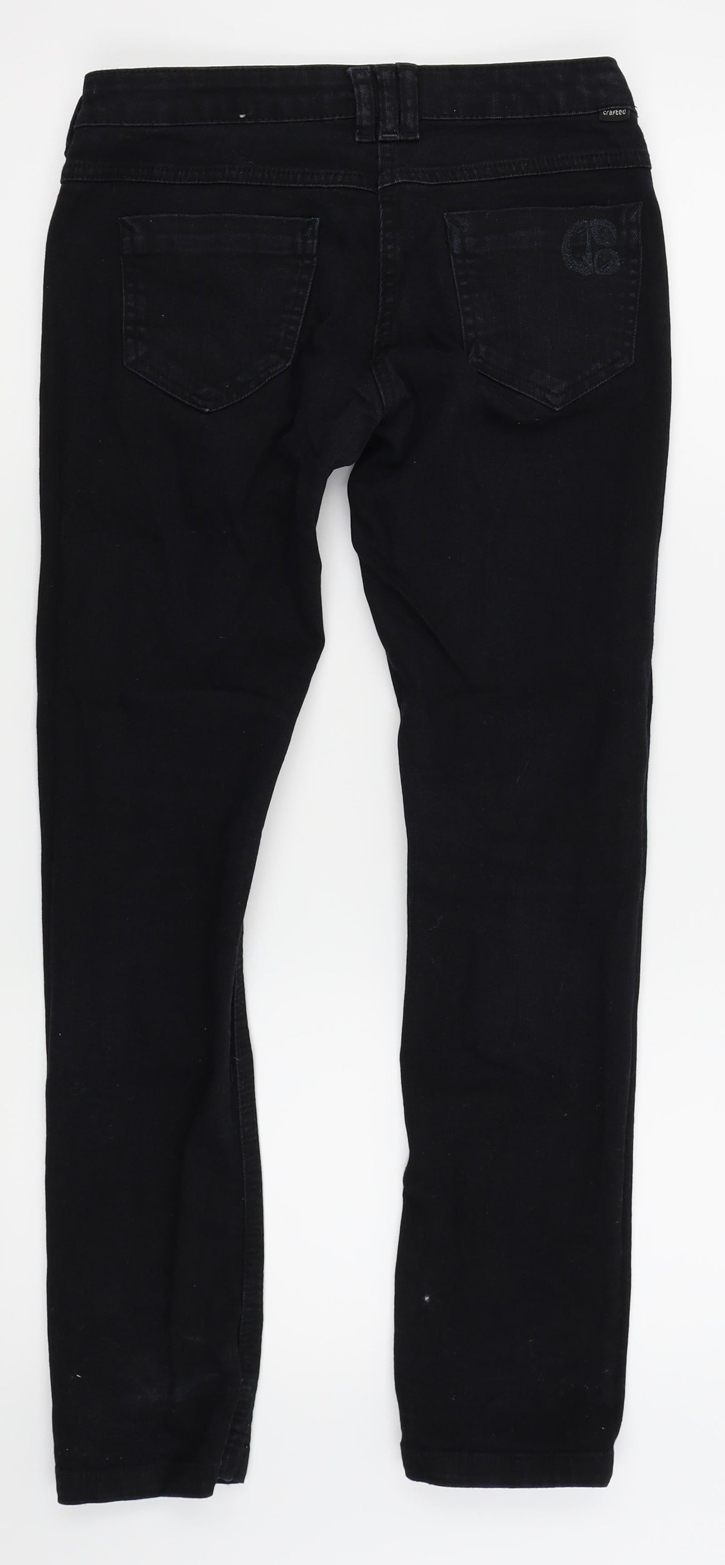 Womens UK Size 10 Crafted Regular Fit Skinny Black Jeans