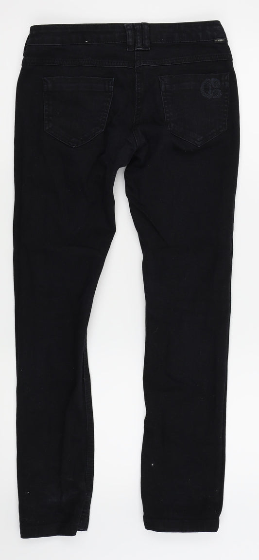 Womens UK Size 10 Crafted Regular Fit Skinny Black Jeans