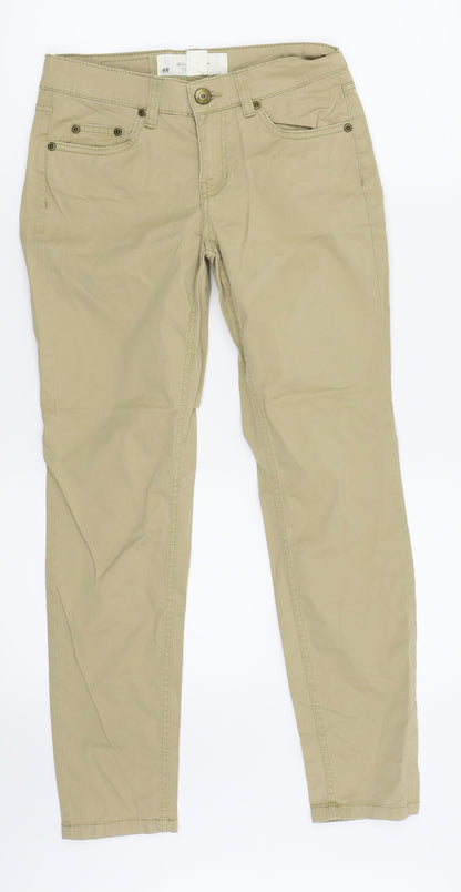 Womens UK Size 6 H&M Regular Fit Skinny Beige Jeans