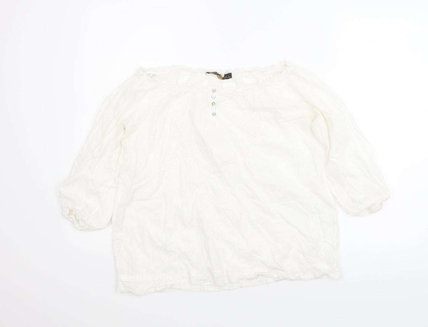 Womens UK Size L Sfera White Basic Blouse