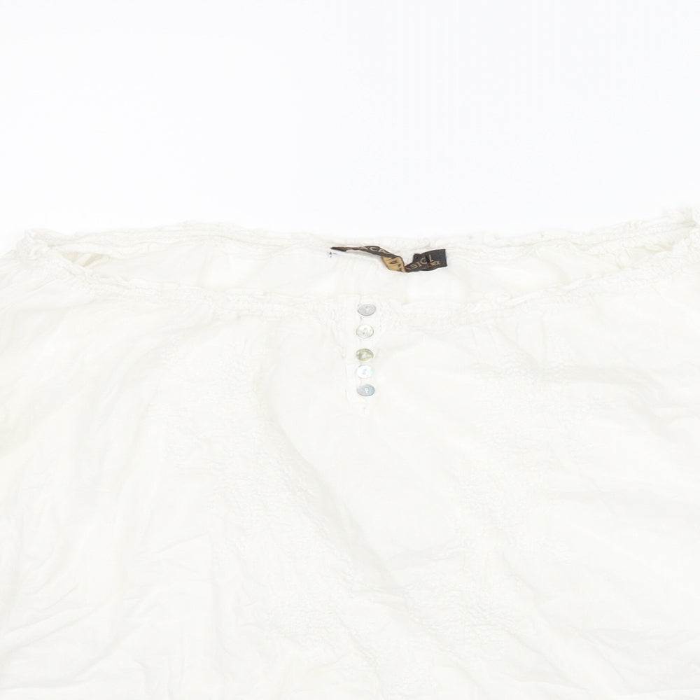 Womens UK Size L Sfera White Basic Blouse