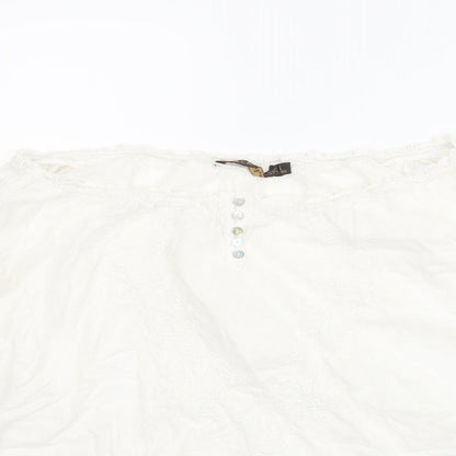 Womens UK Size L Sfera White Basic Blouse
