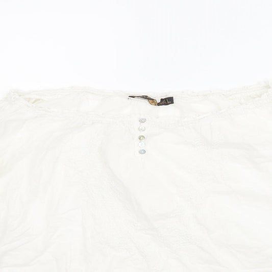 Womens UK Size L Sfera White Basic Blouse