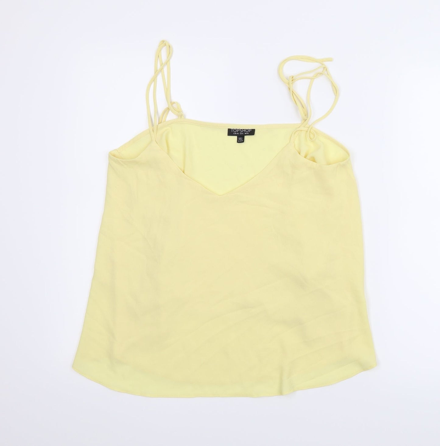 Womens UK Size 8 Topshop Yellow Basic Blouse