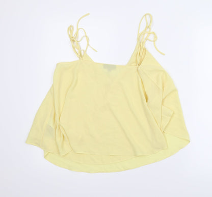 Womens UK Size 8 Topshop Yellow Basic Blouse