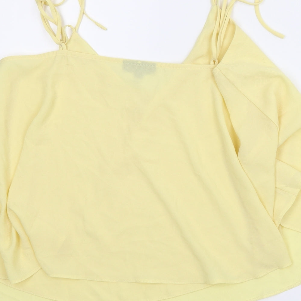Womens UK Size 8 Topshop Yellow Basic Blouse