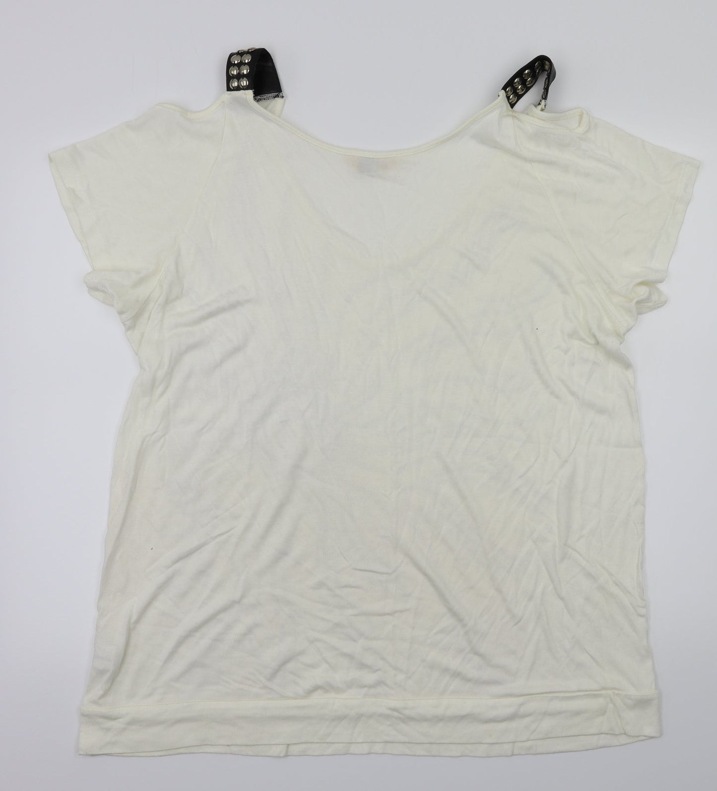Womens UK Size 22 Agenda White Basic T-Shirt