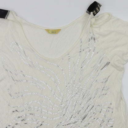 Womens UK Size 22 Agenda White Basic T-Shirt