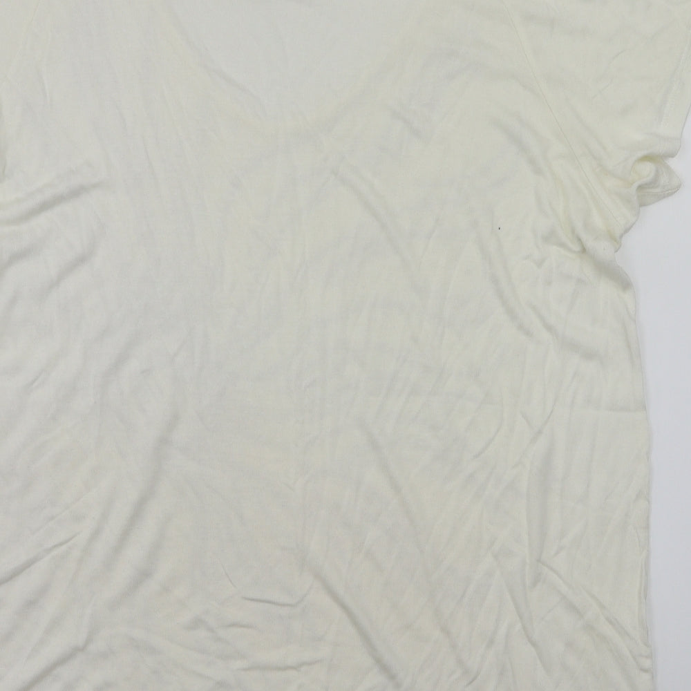 Womens UK Size 22 Agenda White Basic T-Shirt