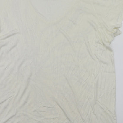 Womens UK Size 22 Agenda White Basic T-Shirt