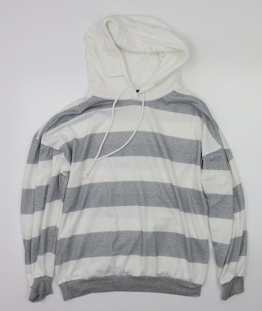 Preworn Womens Grey Striped  Pullover Jumper Size M