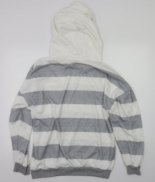 Preworn Womens Grey Striped  Pullover Jumper Size M