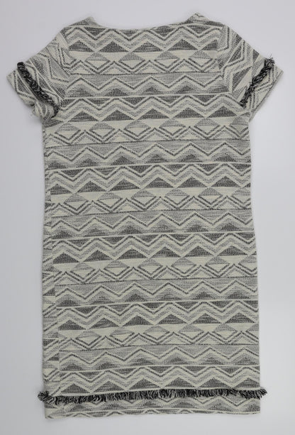 NEXT Womens White Argyle/Diamond  Fit & Flare  Size 12