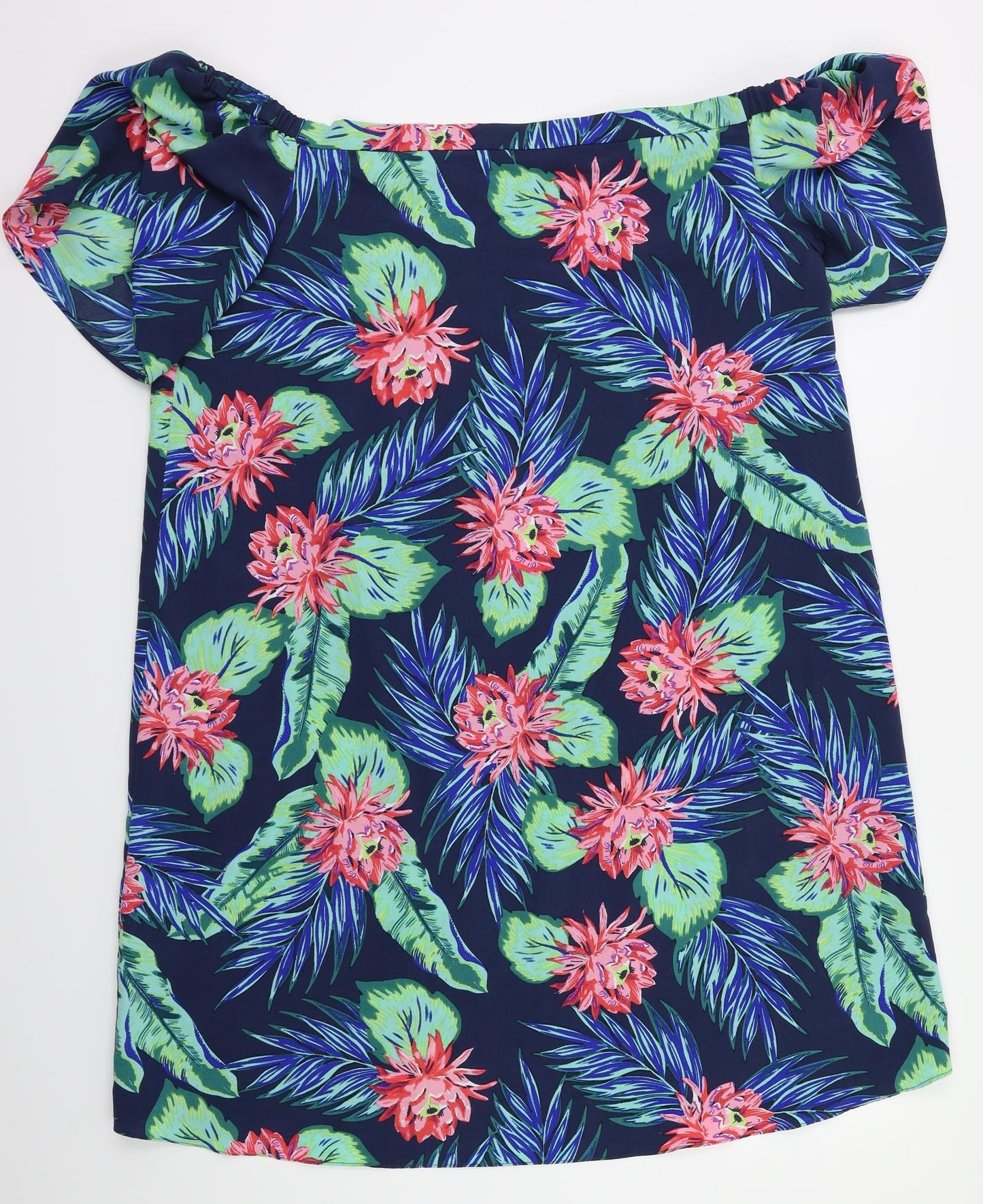 George Womens Blue Floral  Fit & Flare  Size 16