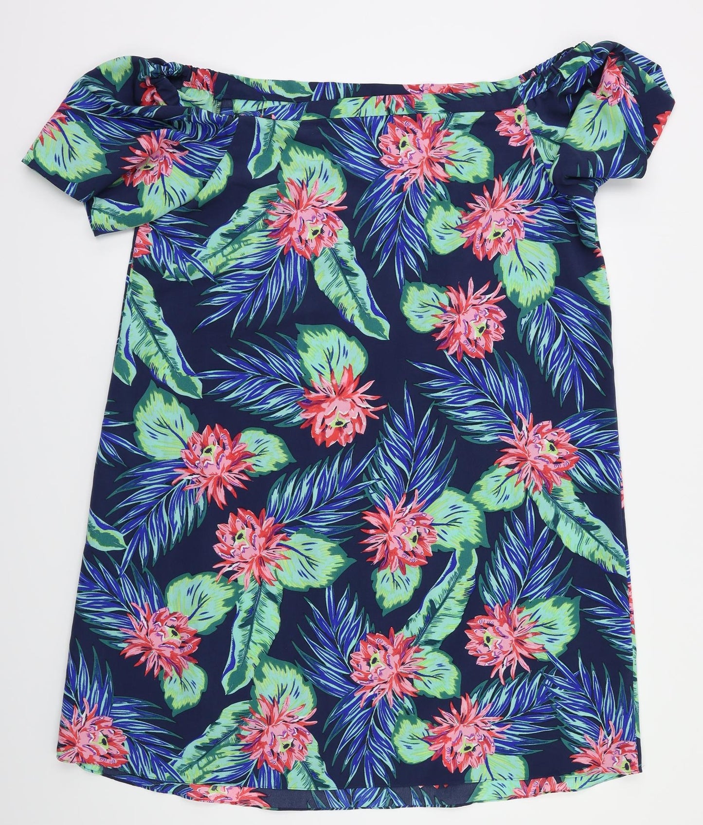 George Womens Blue Floral  Fit & Flare  Size 16