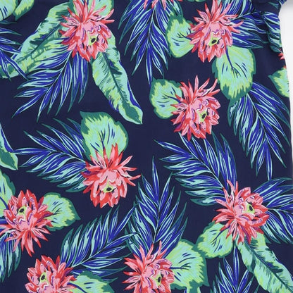 George Womens Blue Floral  Fit & Flare  Size 16