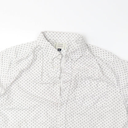 George Mens White    Button-Up Size L