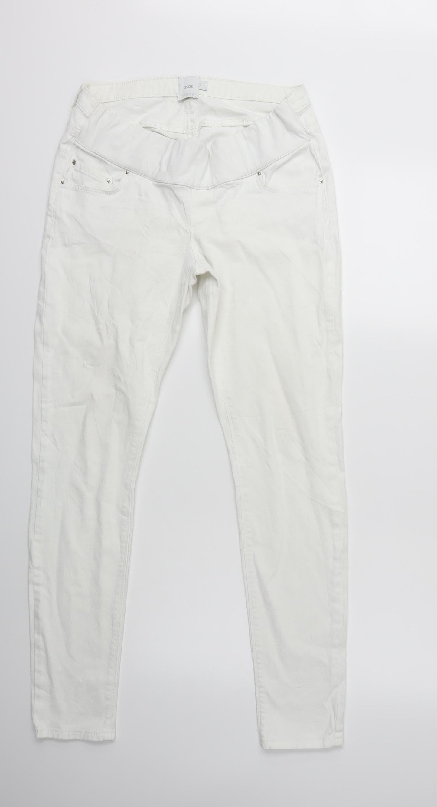 ASOS Womens White  Denim Skinny Jeans Size 12 L30 in