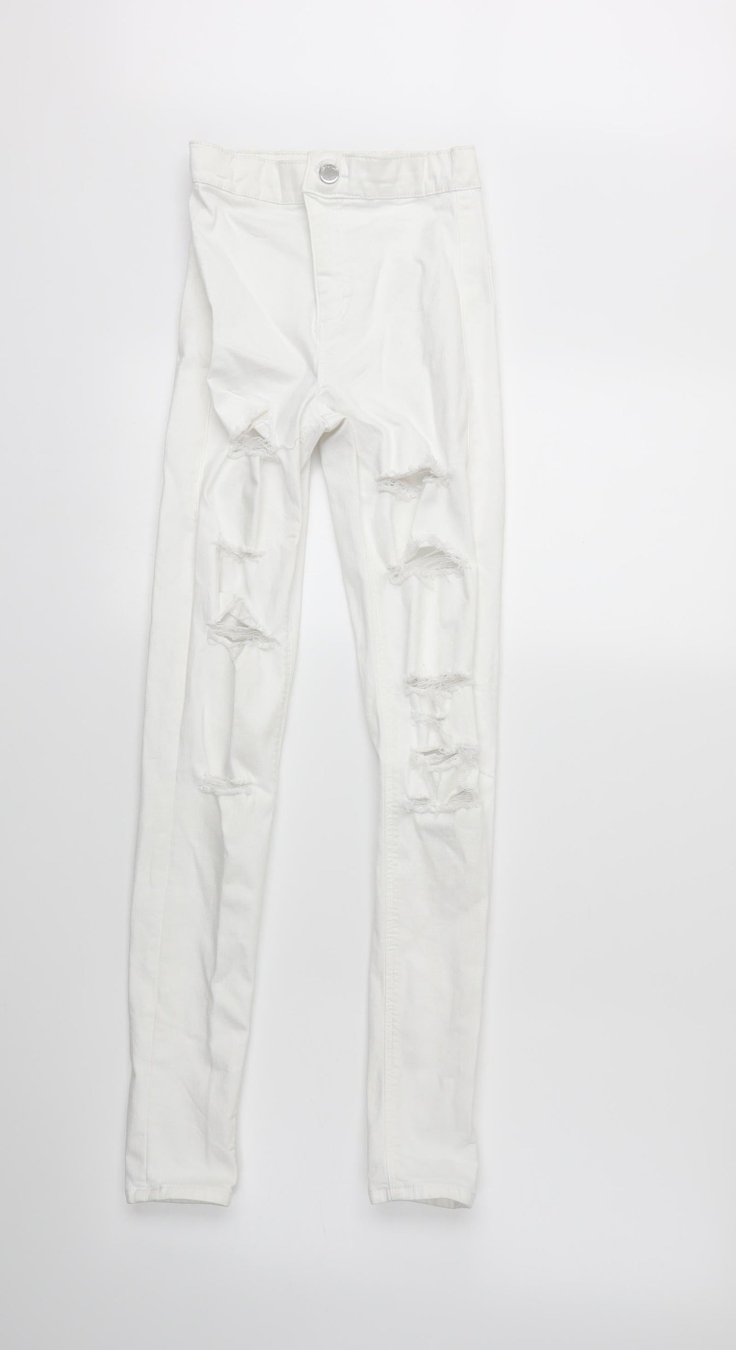 Topshop Womens White  Denim Skinny Jeans Size 25 in L32 in