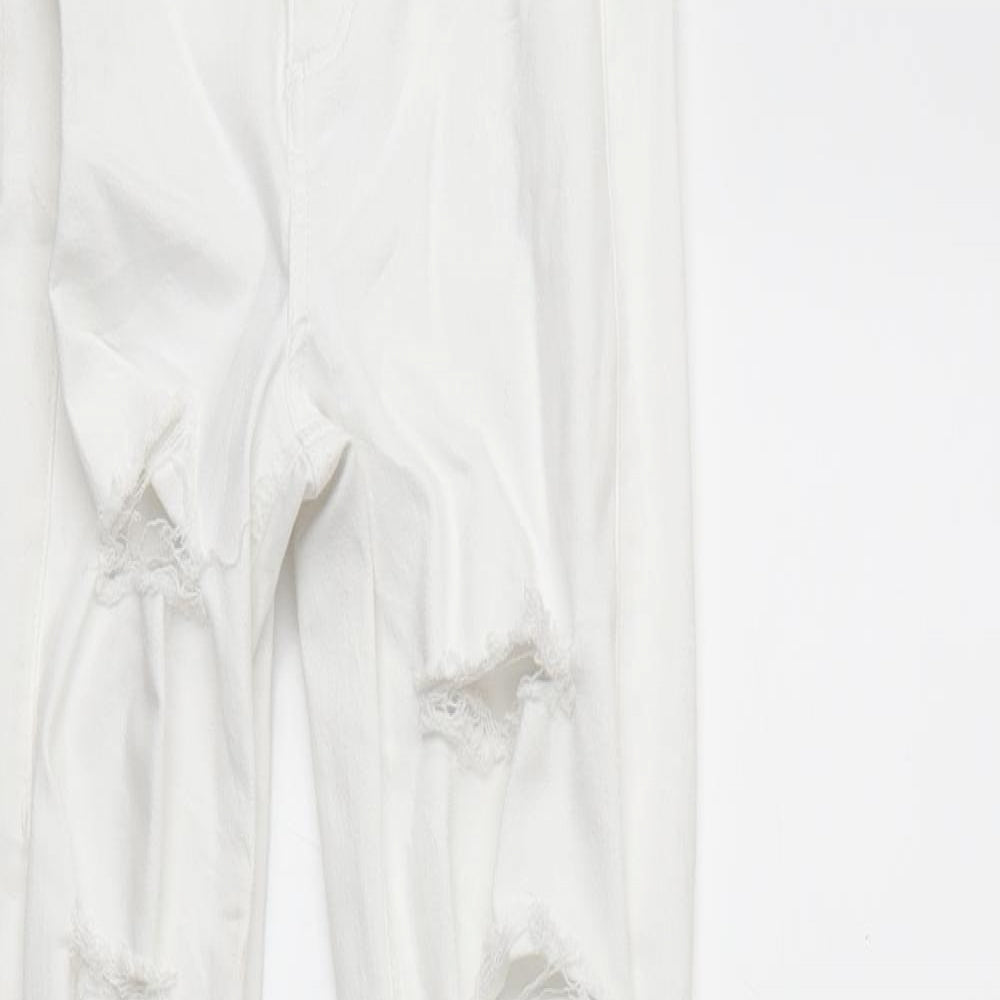 Topshop Womens White  Denim Skinny Jeans Size 25 in L32 in