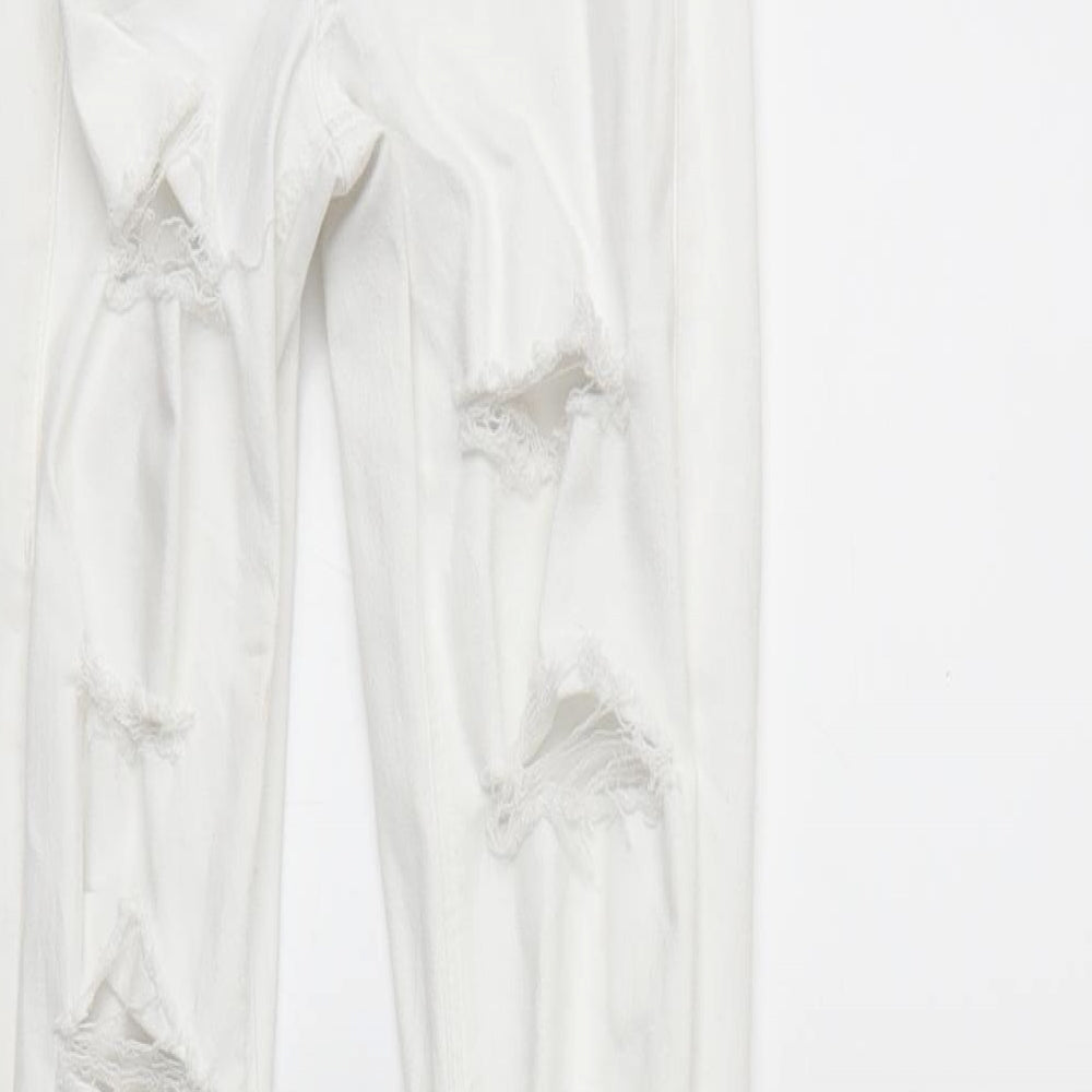 Topshop Womens White  Denim Skinny Jeans Size 25 in L32 in