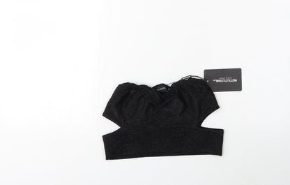 Womens UK Size 10 PRETTYLITTLETHING Black Basic Tank
