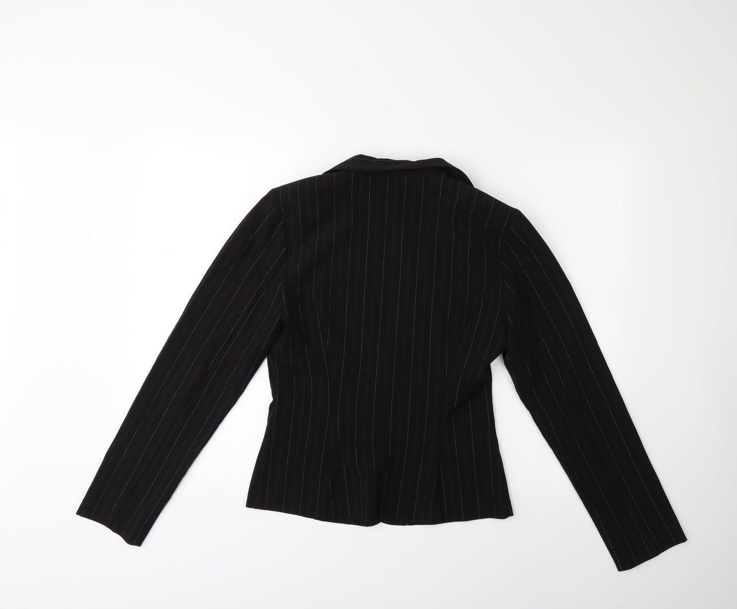 BCX Womens Black Striped  Jacket Blazer Size M