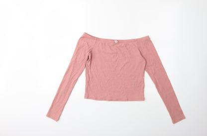 Womens UK Size M H&M Pink Basic Blouse