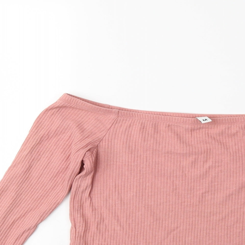 Womens UK Size M H&M Pink Basic Blouse