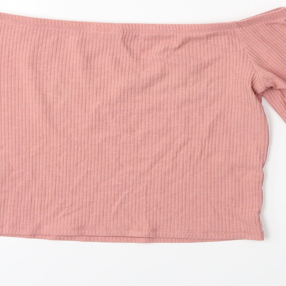 Womens UK Size M H&M Pink Basic Blouse