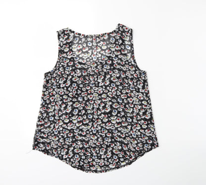 Cameo Rose Womens Black Floral  Basic Blouse Size S