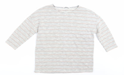 TU Womens Green Striped  Basic T-Shirt Size 12